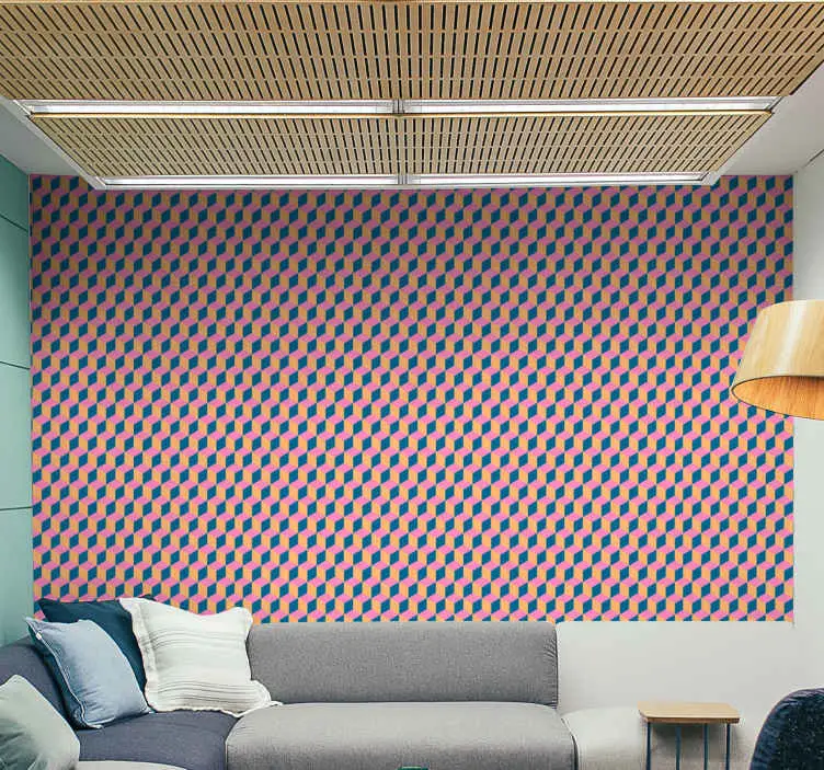 3d kuber geometrisk form tapet Lägg i varukorgen