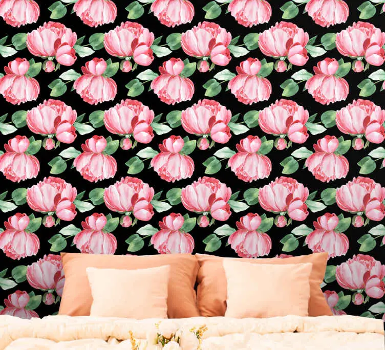 Kampanjpris Blommande pioner Tapet blommor