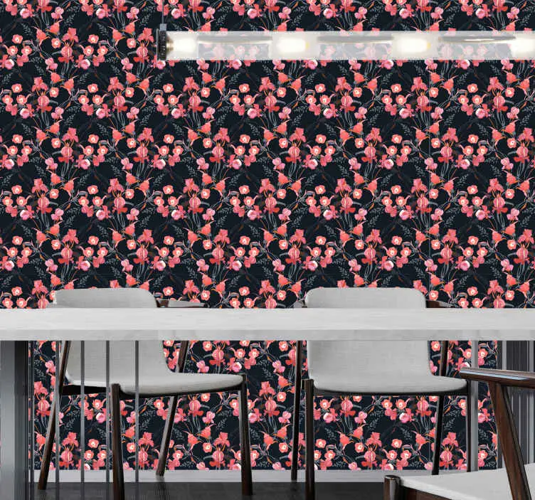 Blommig ensemble Tapet blommor Begränsad tid