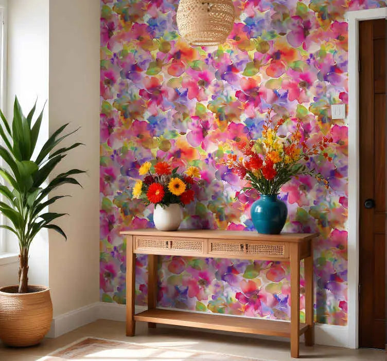 Flerfärgade blommor design Biljetter tapet Endast denna vecka
