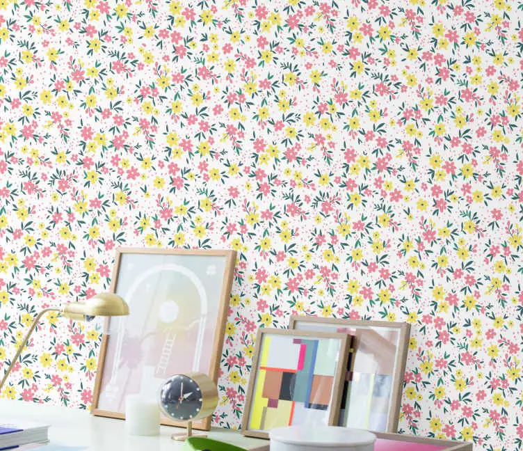 risnedsättning Färgglada snygga mönster Tapet blommor