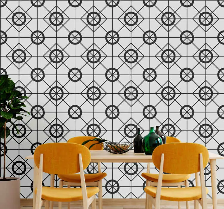 Nyhet Geometriskt svart mönster Tapet plattor