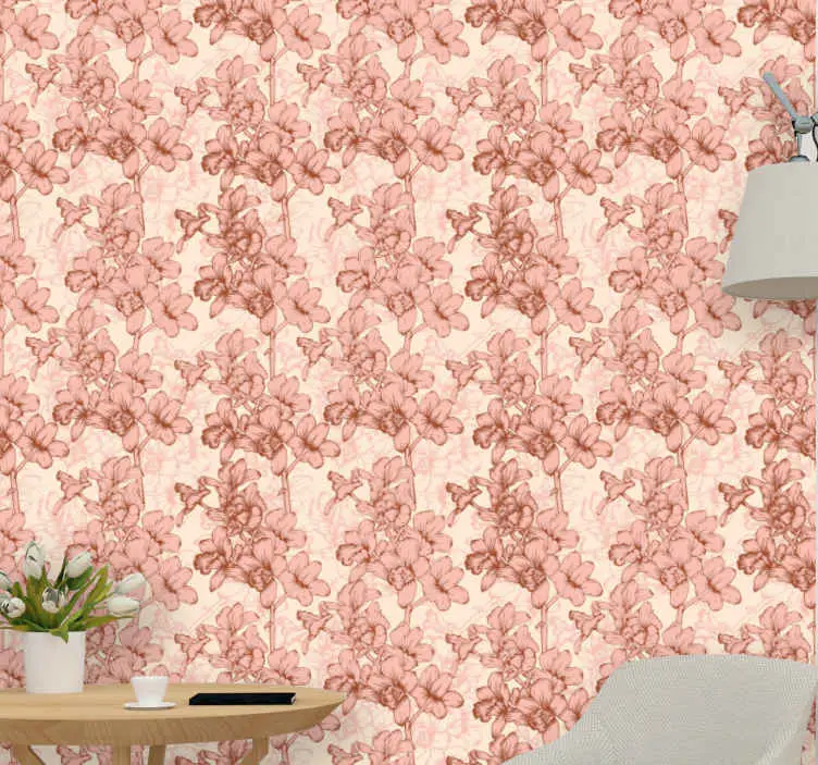 Blommig utsmyckad Tapet blommor Kampanj