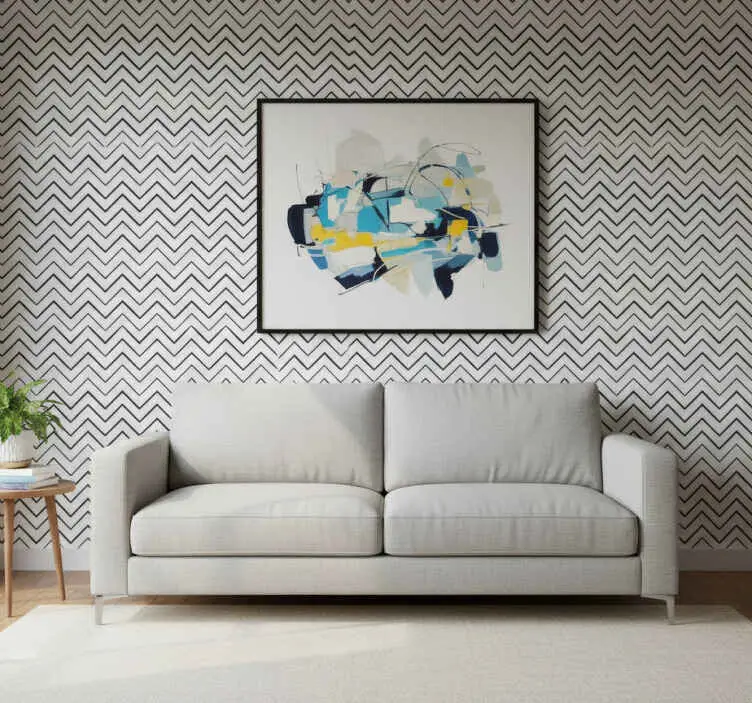 Modern tapet geometriskt zickzackmönster Endast idag