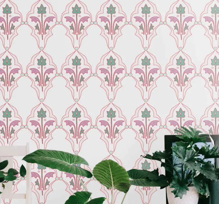 Damasco blommotiv Tapet blommor Rabatt