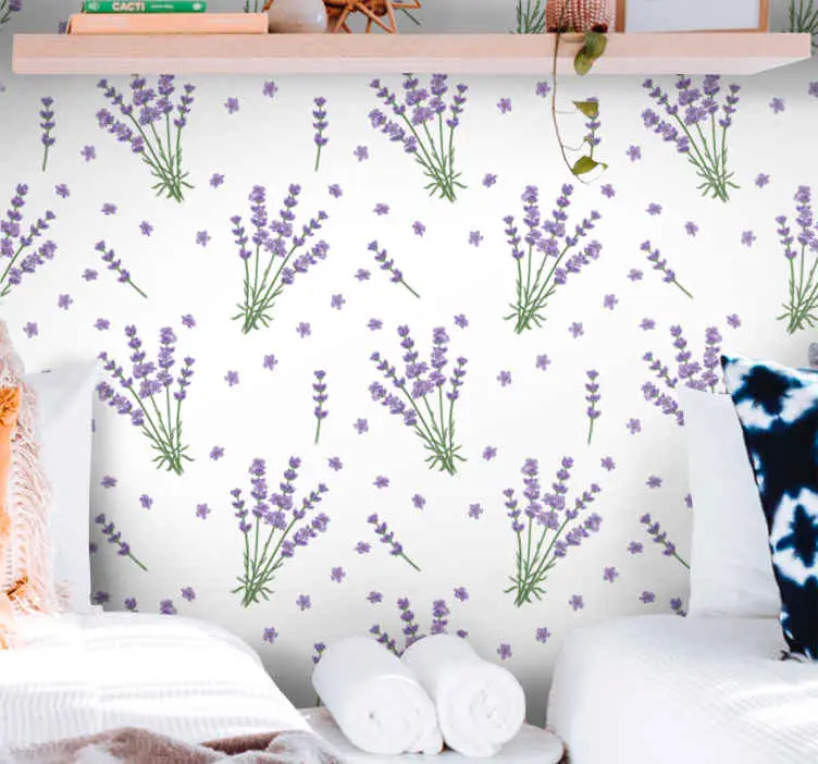 Trygg betalning Lavendel blomsterträdgård Tapet blommor