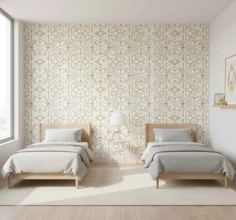 Premium Geometriska tapeter modern guld geometrisk