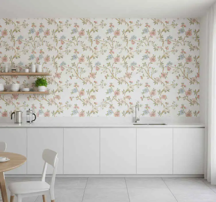 Premium Tapet blommor i blomstrande grenar stil