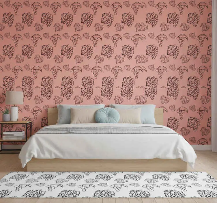 Tapet sovrum afrikansk stil rosa druvdesign Rabatt