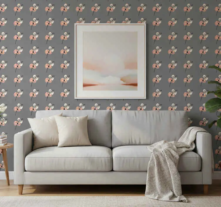 Utförsäljning Tapet blommig orkidéer abstrakt linjekonstdesign