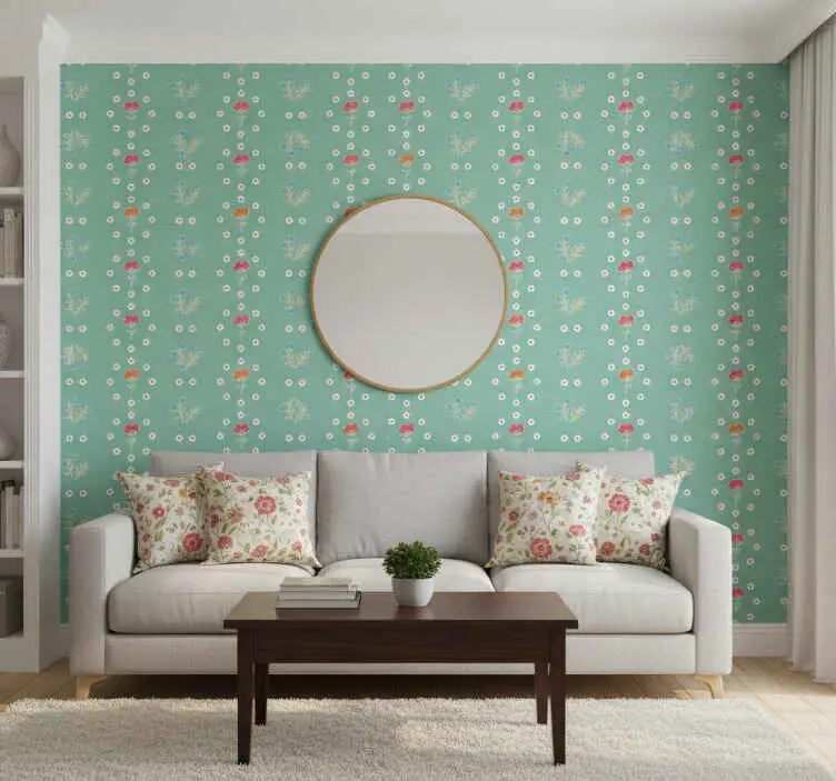 Lågt pris Tapet blommig mönster i granny chic stil