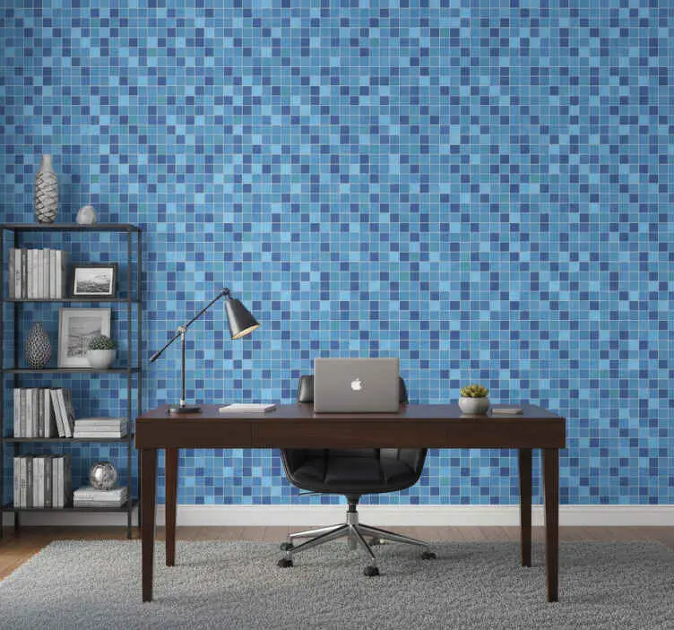 Tapet kontor geometrisk mosaiktextil Kampanjpris
