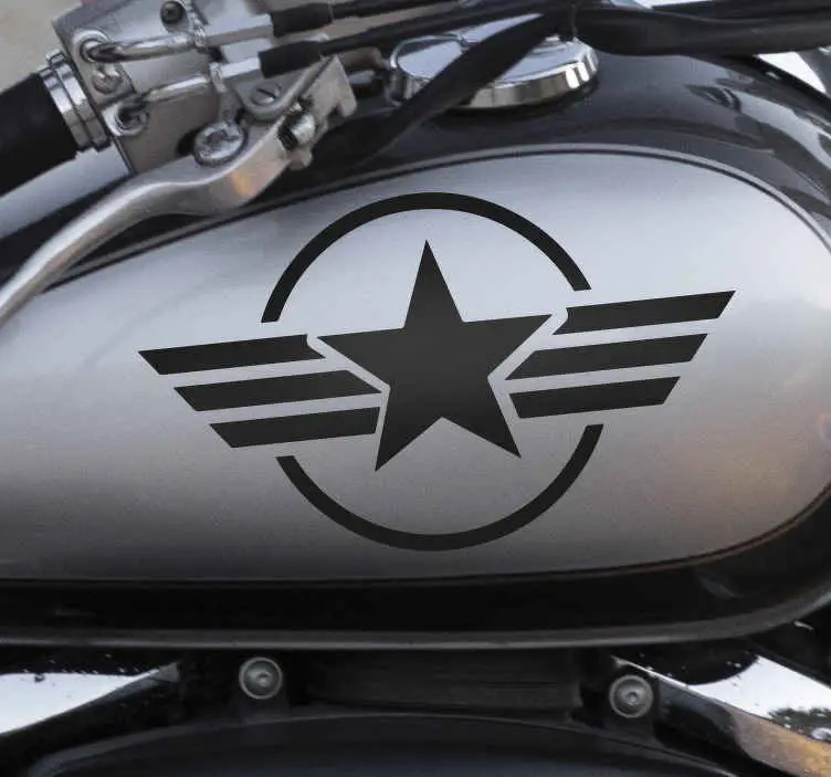 Kundfavorit Stjärna omgiven av en cirkel dekal motorcykel