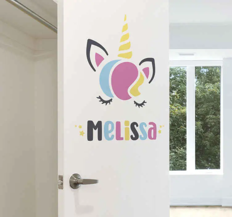 Personlig unicorn namn glasdörr dekal Utförsäljning