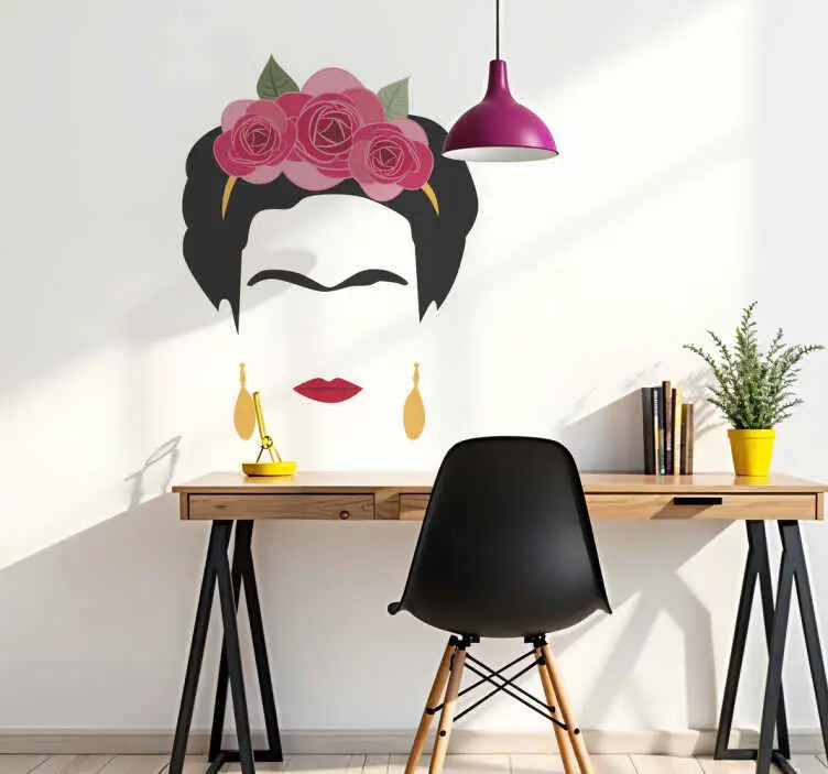 I lager Frida kahlo minimalistisk porträttkaraktärväggdekal