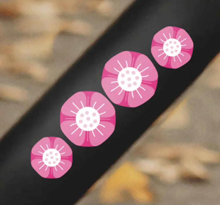 Rundade blommor cykel dekal Fynd