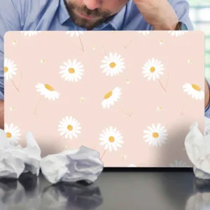 Vit tusensköna blommor laptop klistermärke Expressleverans