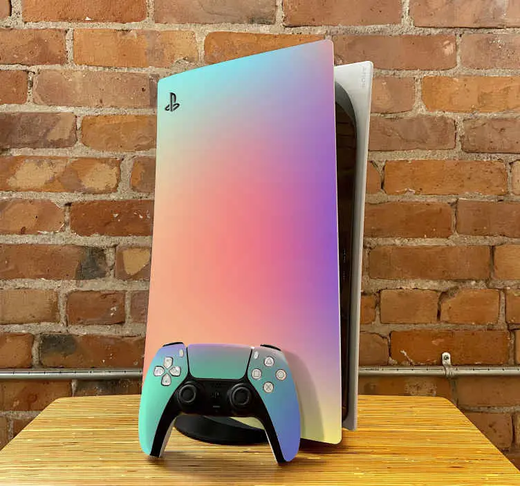 Rainbow gradient playstation 5 dekal Outlet