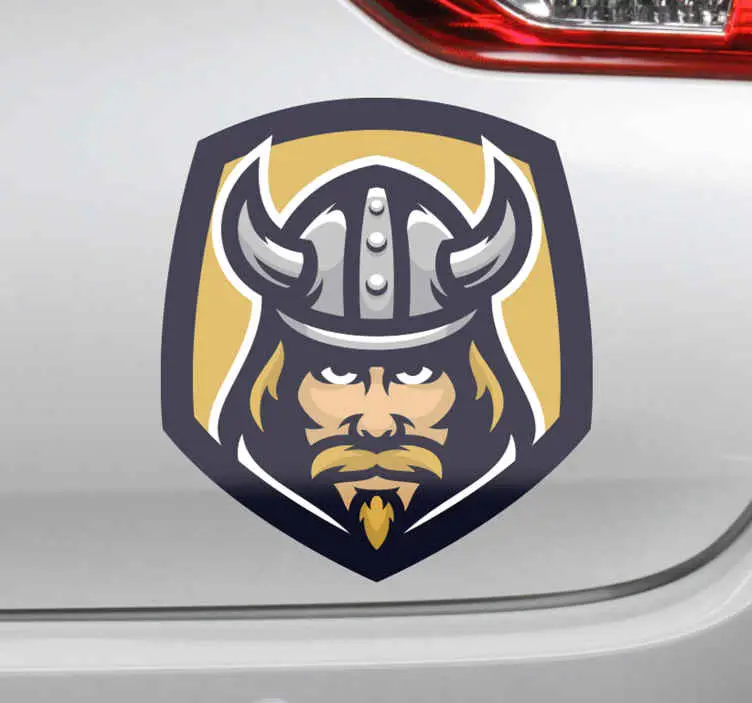 Premium Skandinavisk viking med horn bil dekal