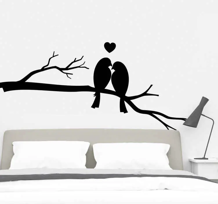 Loving birds branch wallsticker Snabb leverans