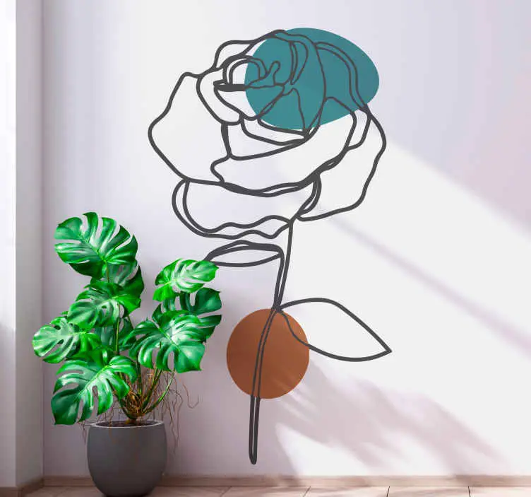 Blommönster av rosblommaväggdekor Beställ nu