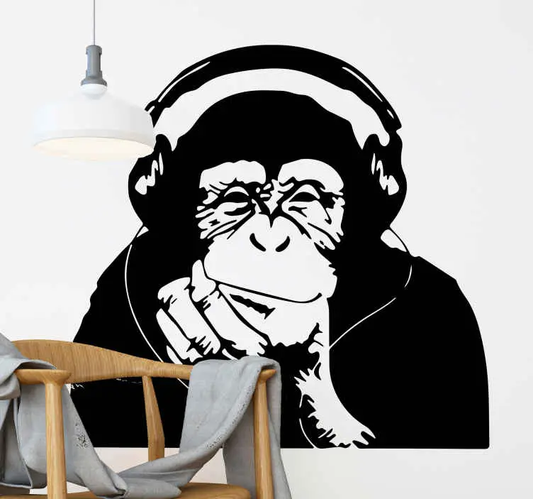 Nyhet Tänkande apa banksy vinylkonst