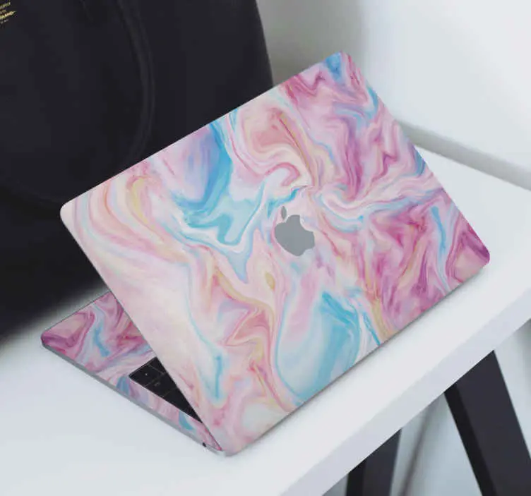 Trygg betalning Rosa flytande marmor texturerad laptop hud