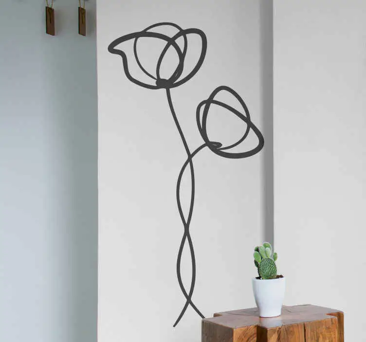 Minimalistisk vallmo blomma väggdekor Endast idag