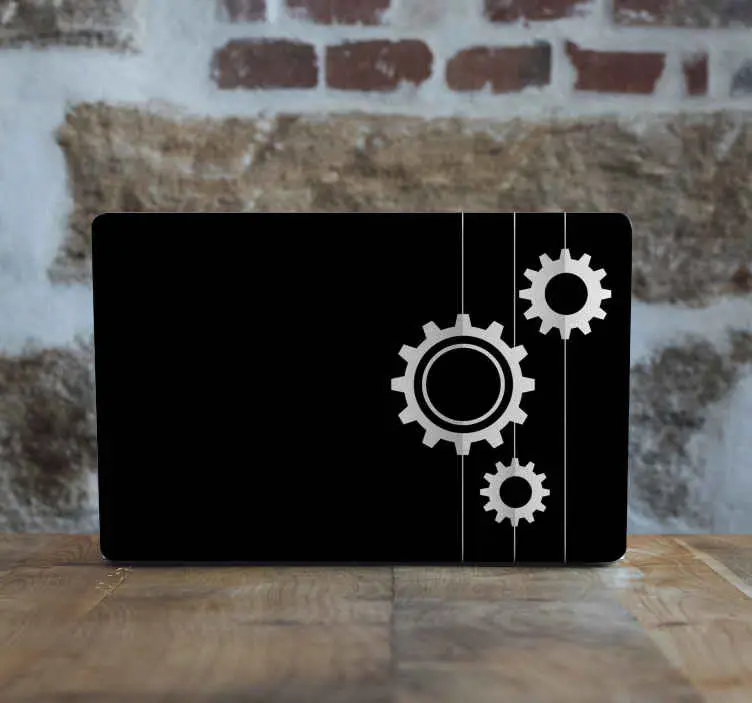 Endast idag Mekanism svart bakgrund laptop dekal