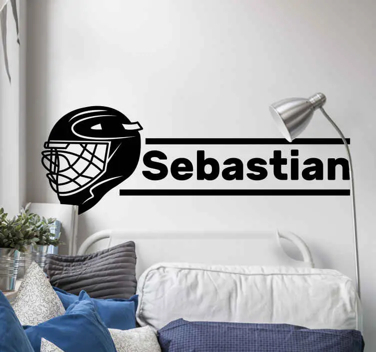 Hockey hjälm med namn väggdekal Populär