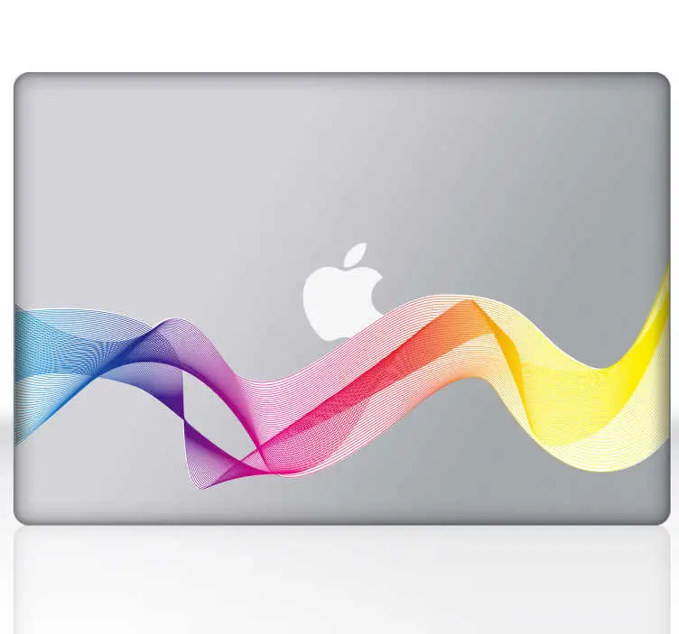 Rainbow wave laptop dekal risnedsättning