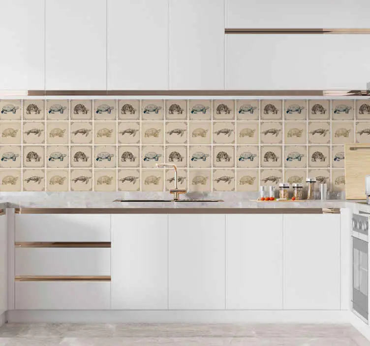 Sköldpaddor beige bakgrund plattor kakel överföring Outlet