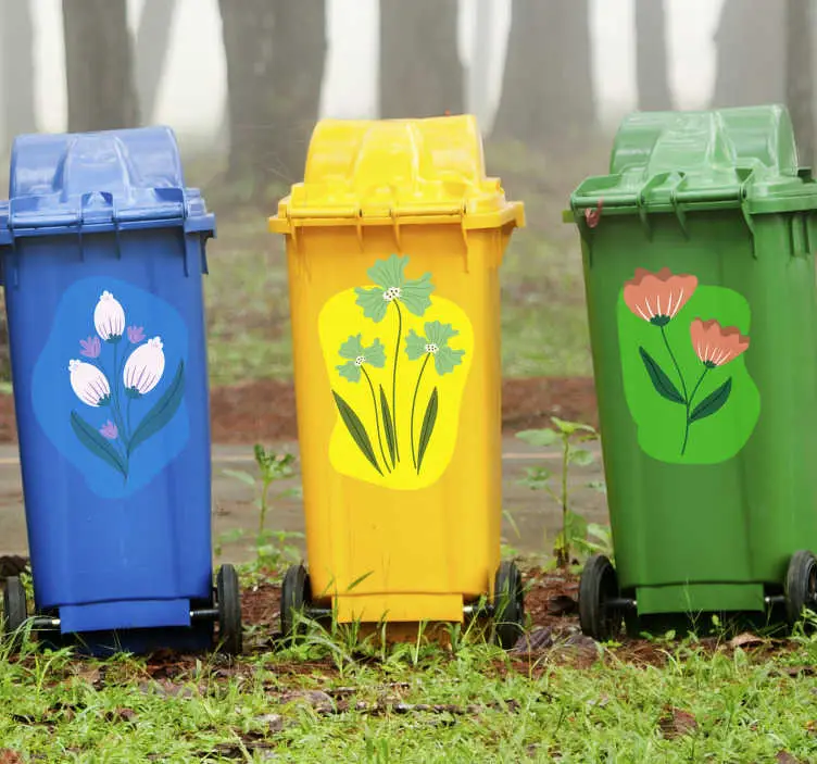 Avfallsbehållare med blommor Fynd