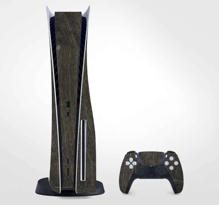 Begränsat antal Ebony wood skin playstation 5 vinyl dekal