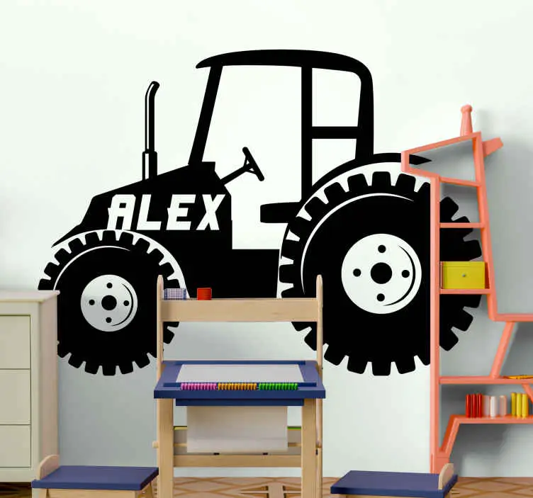 Personlig traktor siluett leksak dekal Handla nu