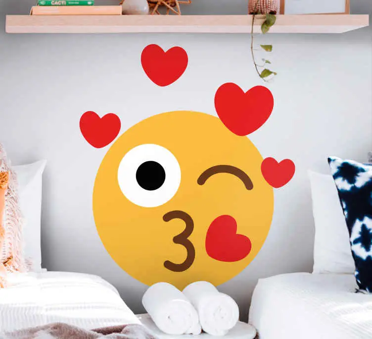 Bästa pris Emoji som skickar kyssar i hjärtan tapet dekal