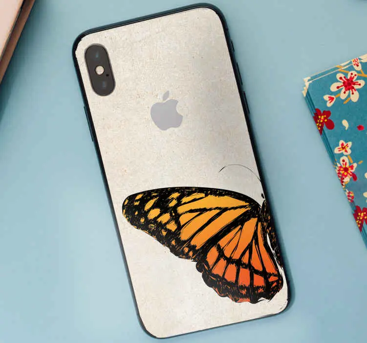Begränsat antal Vintage monark fjäril vinge iphone dekal