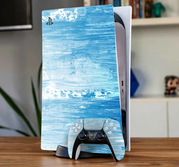 Elegant blå akvarell playstation 5 dekal Begränsat antal