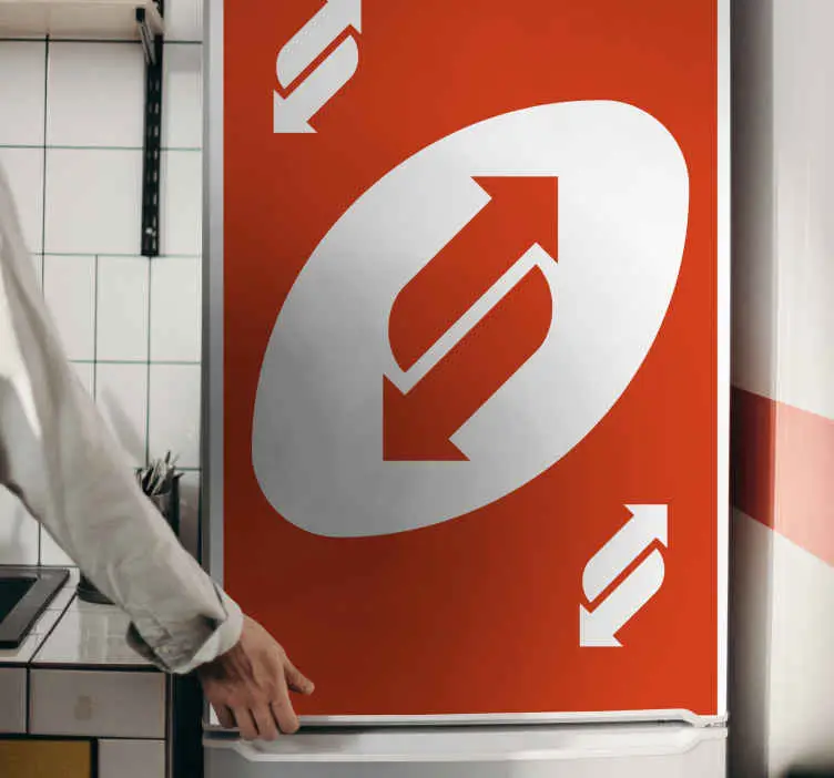 Uno -kort returneras i röd färg kylskåp dekal Kampanjpris
