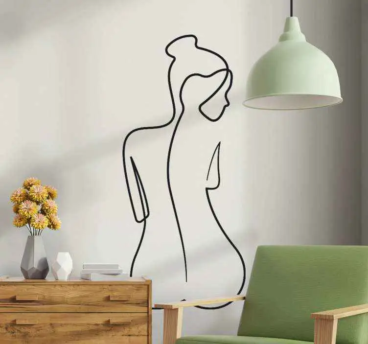 Snabb frakt Kvinna elegant linje konst stil dekaler
