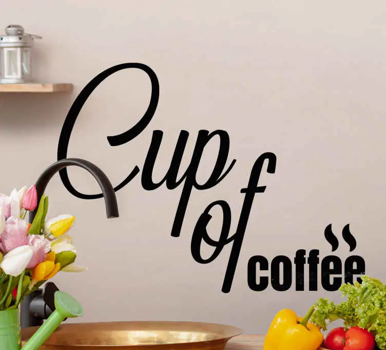 Lågt pris Kopp kaffe minimalistisk stil citat väggdekal