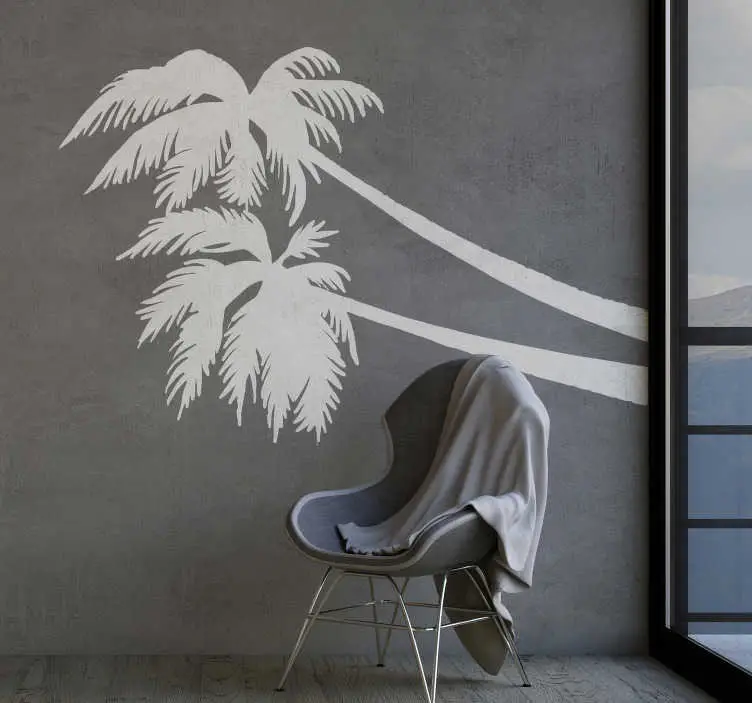 Palm tropiska trädväggdekor Nedsatt pris
