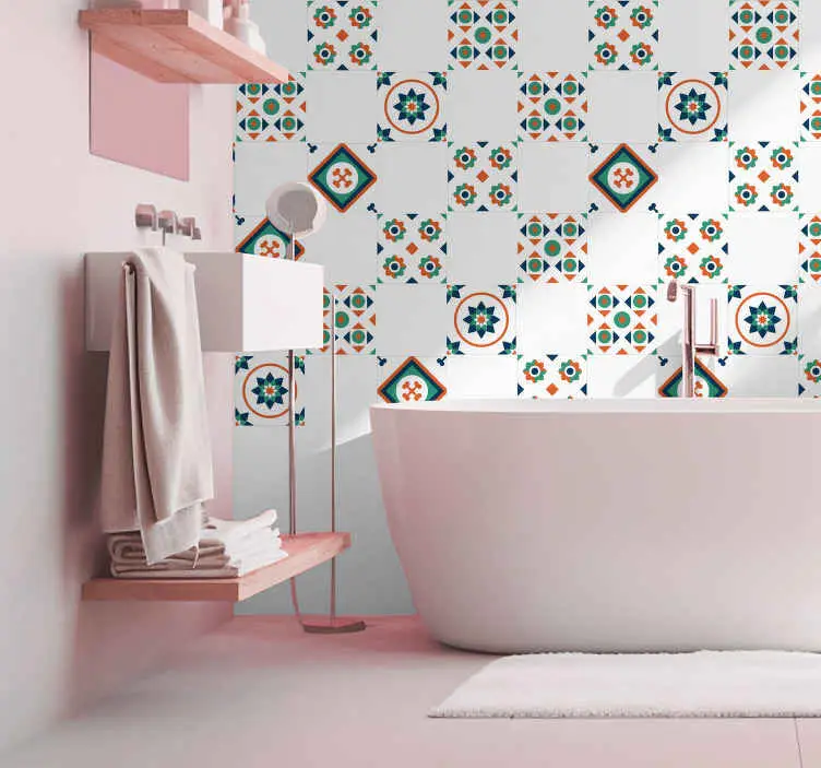 Geometriska vibber kakel transferdecal Erbjudande