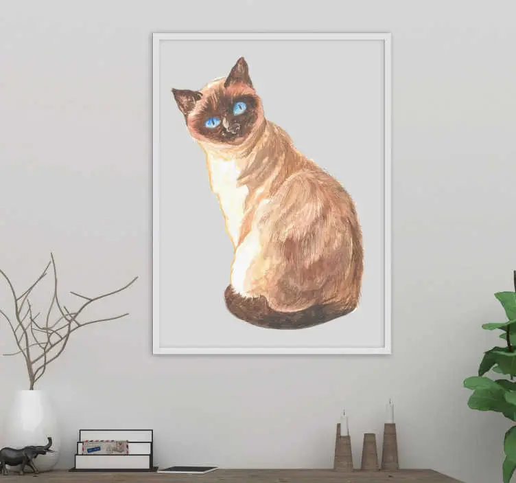 Väggdekal med realistisk katt Populär