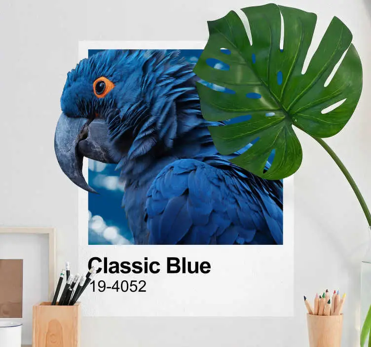 Pantone klassiska blå fågel dekal Säker betalning