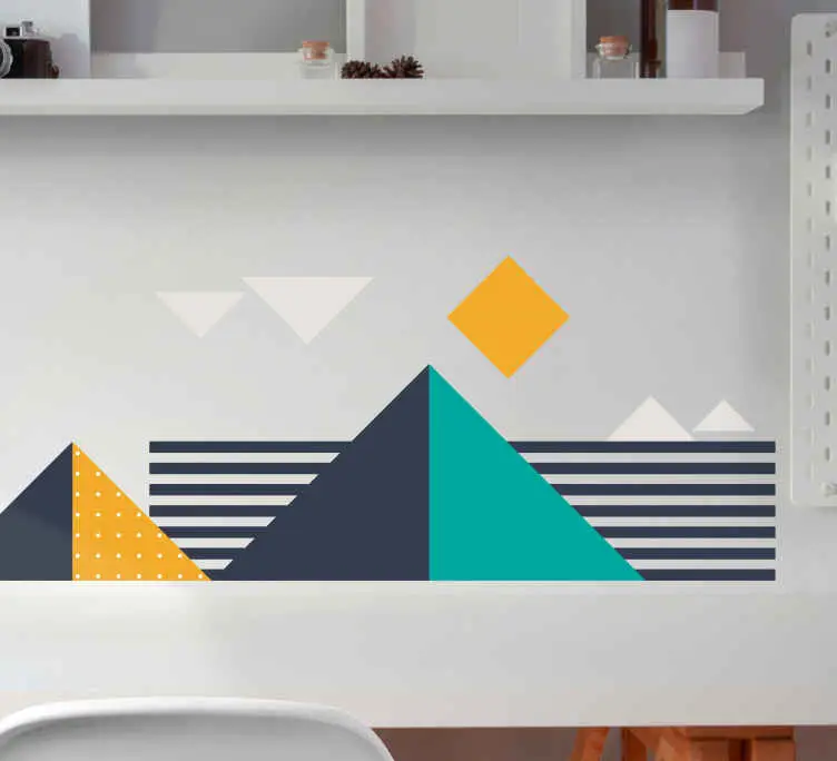Rabatter Trianglar geometrisk konst vinyl väggkonst