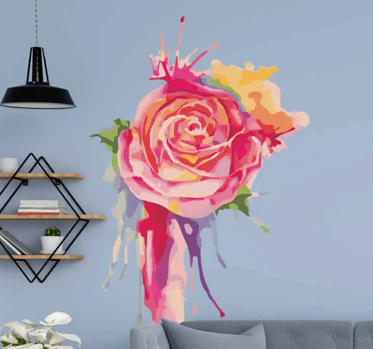 Premium Stänk regnbåge blomma vägg inredning