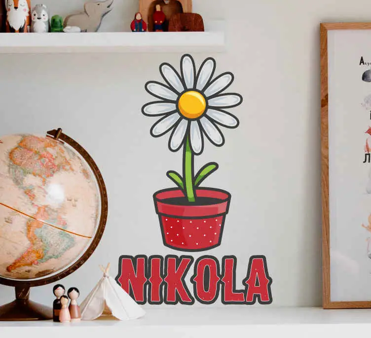 Grå blad röd kruka blomma väggdekor Rabatter