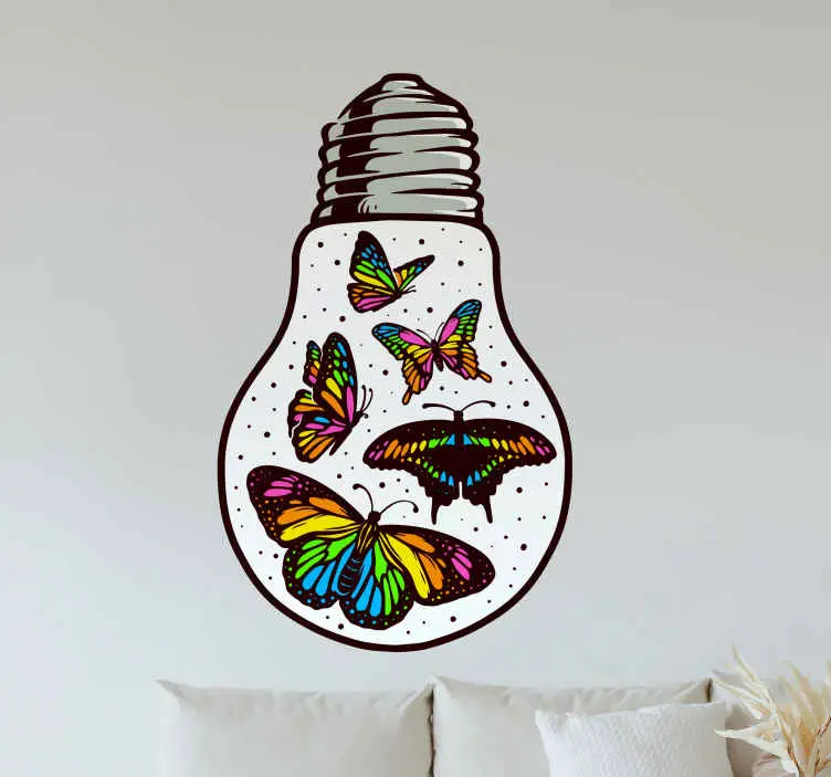 Fjäril glödlampa fjäril väggdekal Rabatter