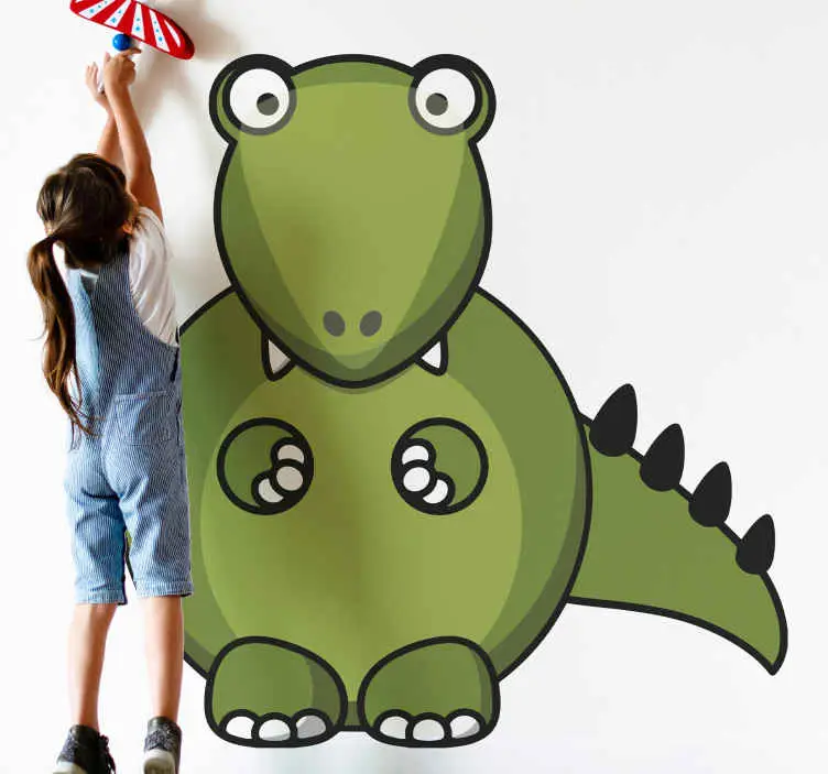 Dinosaurie grön inför drakeväggdekal Populär